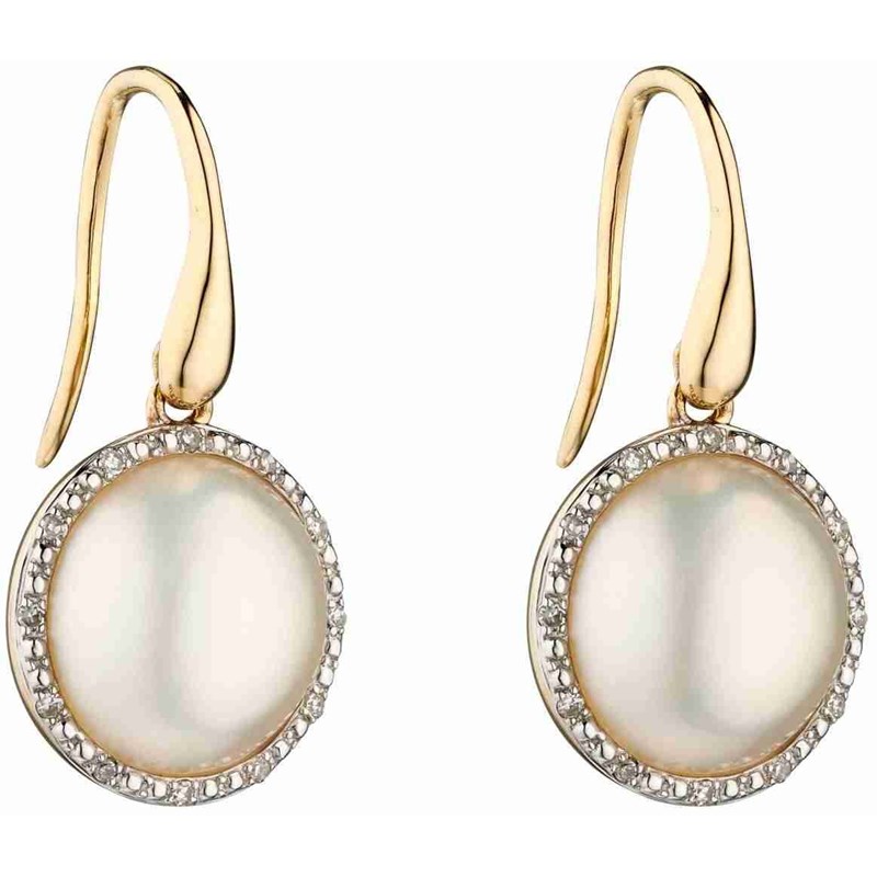 Boucle d'oreille perle et diamant en Or 375/1000