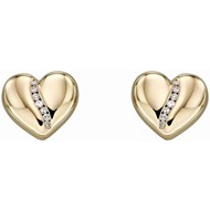 Boucle d'oreille coeur diamant en Or 375/1000