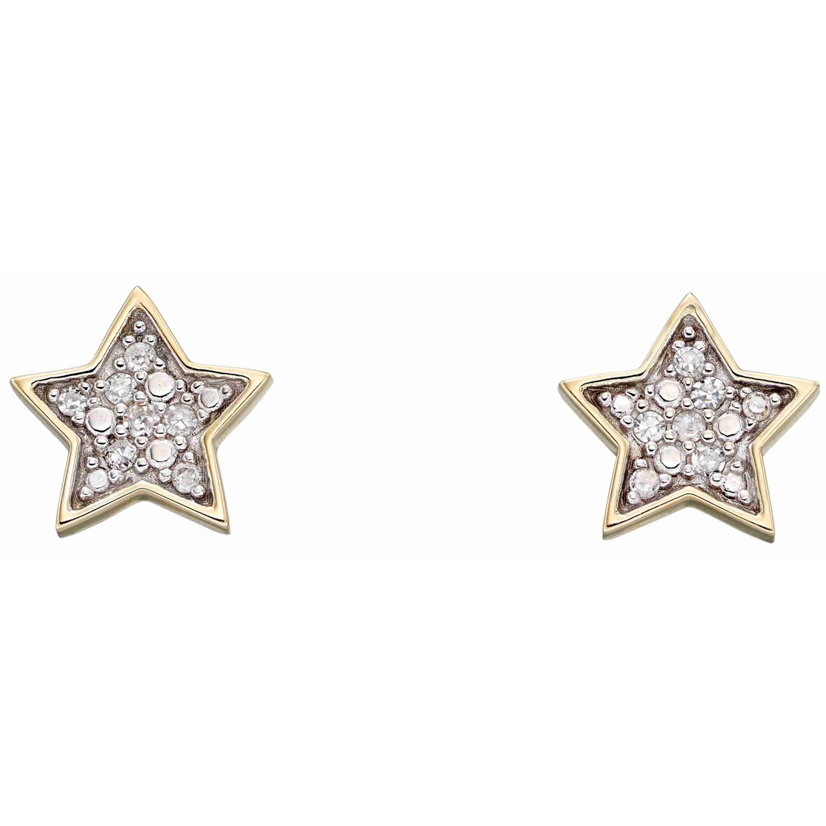 Boucle d'oreille étoile diamant en Or 375/1000