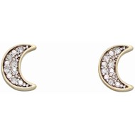 Boucle d'oreille croissant de lune diamant en Or 375/1000