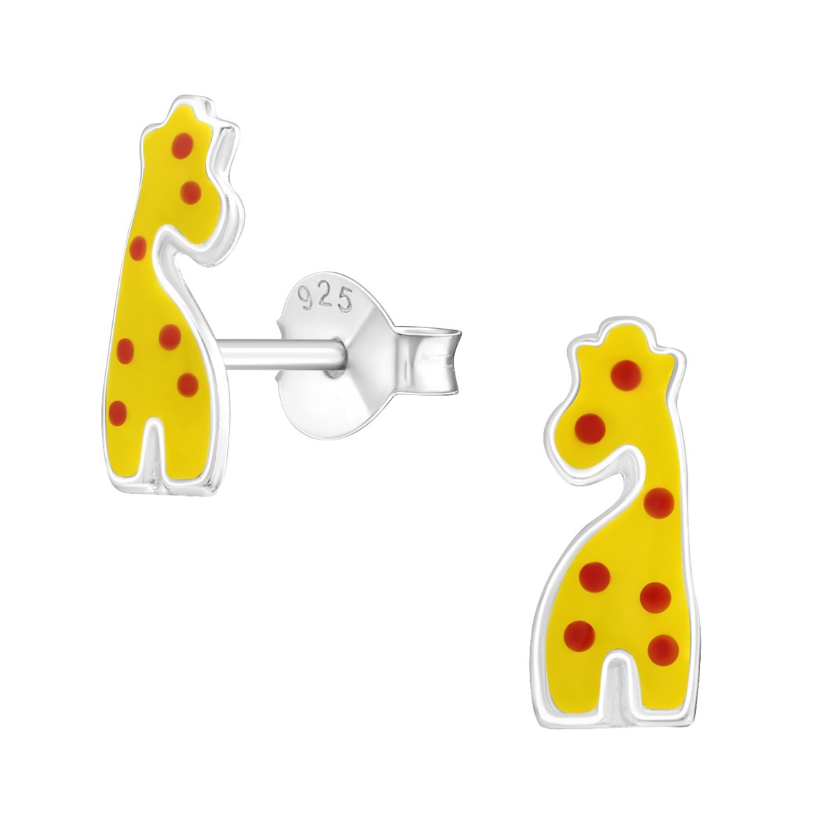 Boucle d'oreille giraffe en argent 925/1000