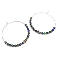 Créoles Argent 925 et  Azurite-Malachite