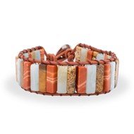 Bracelet NUBA en pierres naturelles et cuir véritable