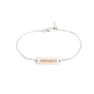 Mini bracelet gravé plaqué argent MONSIEUR