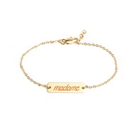 Mini bracelet gravé plaqué or MADAME