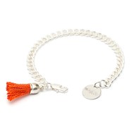 Bracelet plaqué argent pompon en coton HECTOR