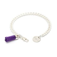 Bracelet plaqué argent pompon en coton HECTOR