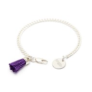Bracelet plaqué argent pompon en coton ARTHUR