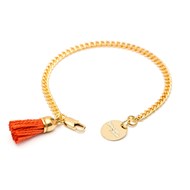 Bracelet plaqué or pompon en coton ARTHUR