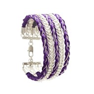 Bracelet plaqué argent tressé en coton MAXI RAOUL