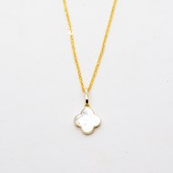 Clover - Collier en Or 14 carats et Trèfle porte-bonheur en Nacre