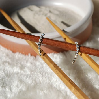 Boucles d'oreilles earlobe et 9 brillants - Lorenzo R