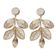 Boucles d'oreilles Somptuose Plaqué Or Pierre de Lune