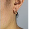 Boucles d'oreilles créole anneau d'oxyde de zirconium Plaqué or 750 3 microns - vue V2