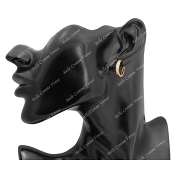 Creole earrings zirconium oxide hoop Gold-plated 750 3 microns