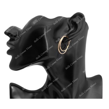 Creole earrings 2 hoops 750 gold plated 3 microns