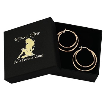 Creole earrings 2 hoops 750 gold plated 3 microns