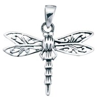 Collier libellule et sa Chaine de 51 cm en argent 925/1000