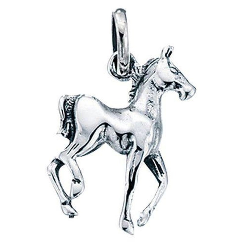 Collier cheval et sa Chaine de 51 cm en argent 925/1000