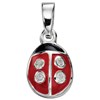 Collier coccinelle et sa Chaine de 51 cm en argent 925/1000 - vue V1