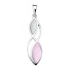 Collier nacre rose et sa Chaine de 51 cm en argent 925/1000 - vue V1