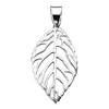 Collier feuille et sa Chaine de 51 cm en argent 925/1000 - vue V1