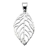 Collier feuille et sa Chaine de 51 cm en argent 925/1000