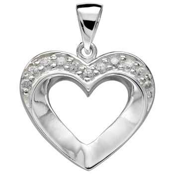 925/1000 zilveren hart ketting met 51 cm ketting