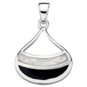 Parelmoer ketting met 51 cm 925/1000 zilveren ketting