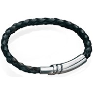 Bracelet cuire oxydée en argent 925/1000