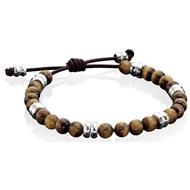 Bracelet cuire oeil de tigre en argent 925/1000