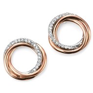 Boucle d'oreille diamant en Or rose 375/1000