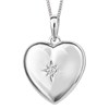 Collier pendentif coeur étoile photo en argent 925/1000 - vue V1