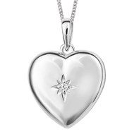 Collier pendentif coeur étoile photo en argent 925/1000