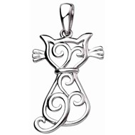 Collier chat en argent 925/1000