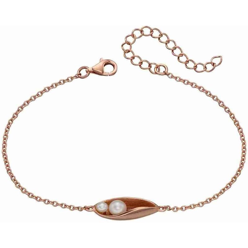 Bracelet perle plaqué Or rose en argent 925/1000