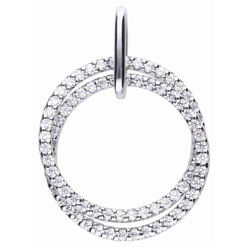 Collier double anneau en argent 925/1000