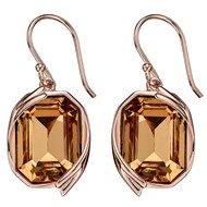 Boucle d'oreille  plaqué or rose en argent 925/1000