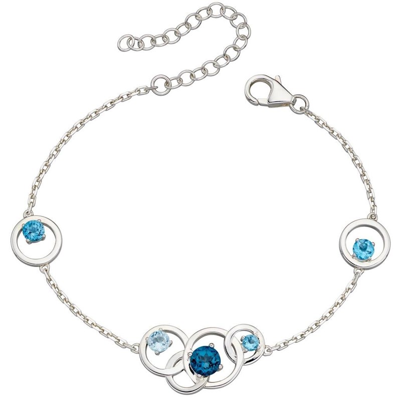 Bracelet topaze bleu en argent 925/1000