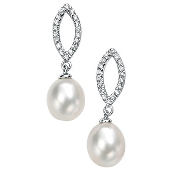 925/1000 sterling zilveren parel oorbel