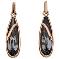 Boucle d'oreille cristal plaqué or rose en argent 925/1000