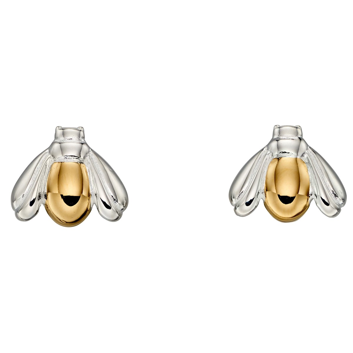 Boucle d'oreille abeille plaqué or en argent 925/1000