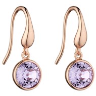Boucle d'oreille améthyste plaqué or rose en argent 925/1000
