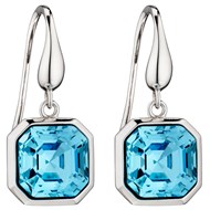 Boucle d'oreille cristal bleu en argent 925/1000