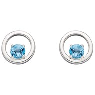 Boucle d'oreille topaze bleu en argent 925/1000