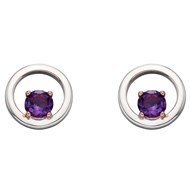Boucle d'oreille amethyste en argent 925/1000
