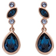 Boucle d'oreille topaze bleu et cristal en argent 925/1000