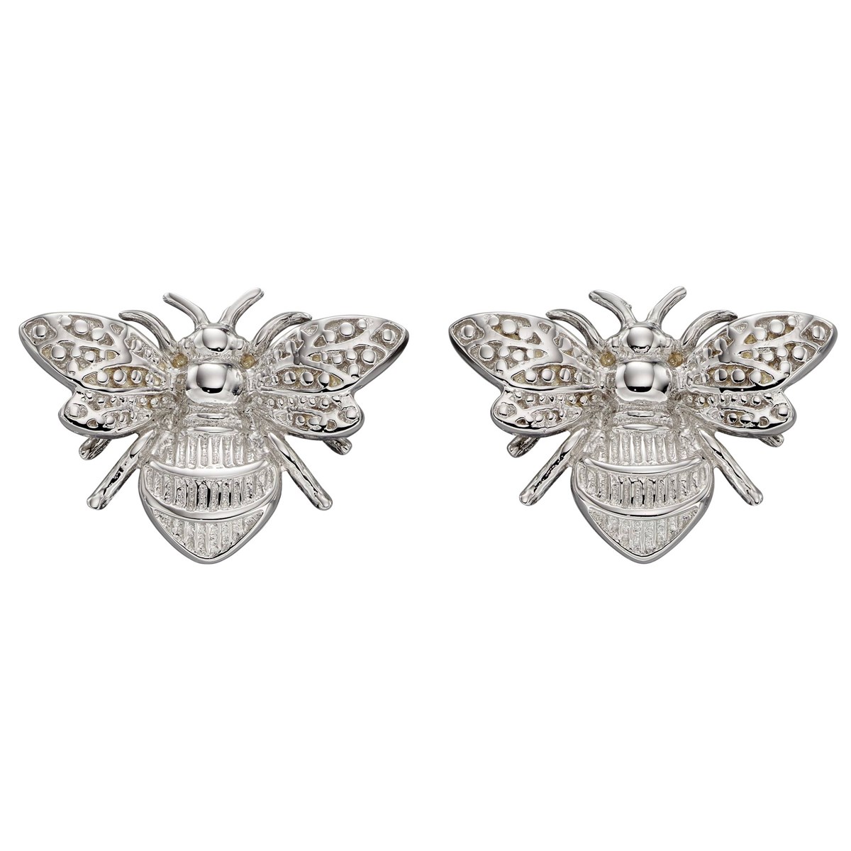 Boucle d'oreille abeille en or blanc 375/1000