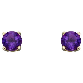 Boucle d'oreille février améthyste en or 375/1000