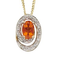 Collier diamant et opal de feux en or 375/1000